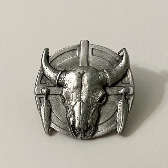 Vintage 1992 Siskiyou Bull Steer Skeleton Head Lapel Pin - Picture 9 of 11